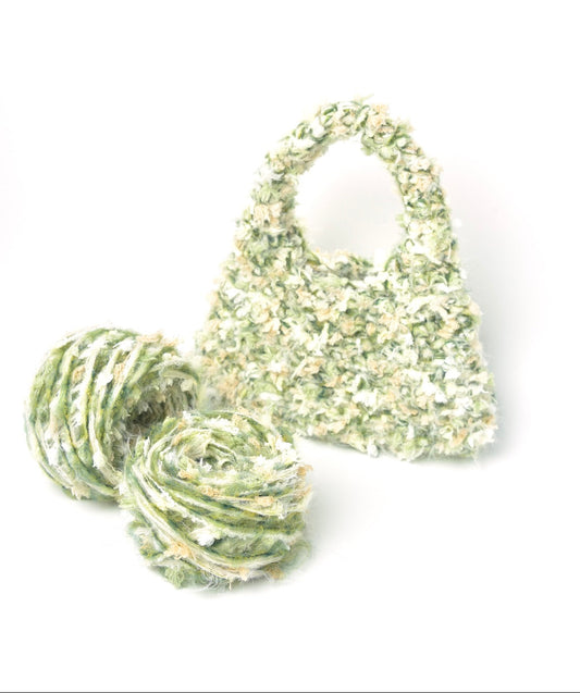 Handmade Meadow Mist crocheted hand bag