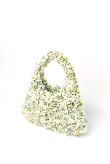 Handmade Meadow Mist crocheted hand bag