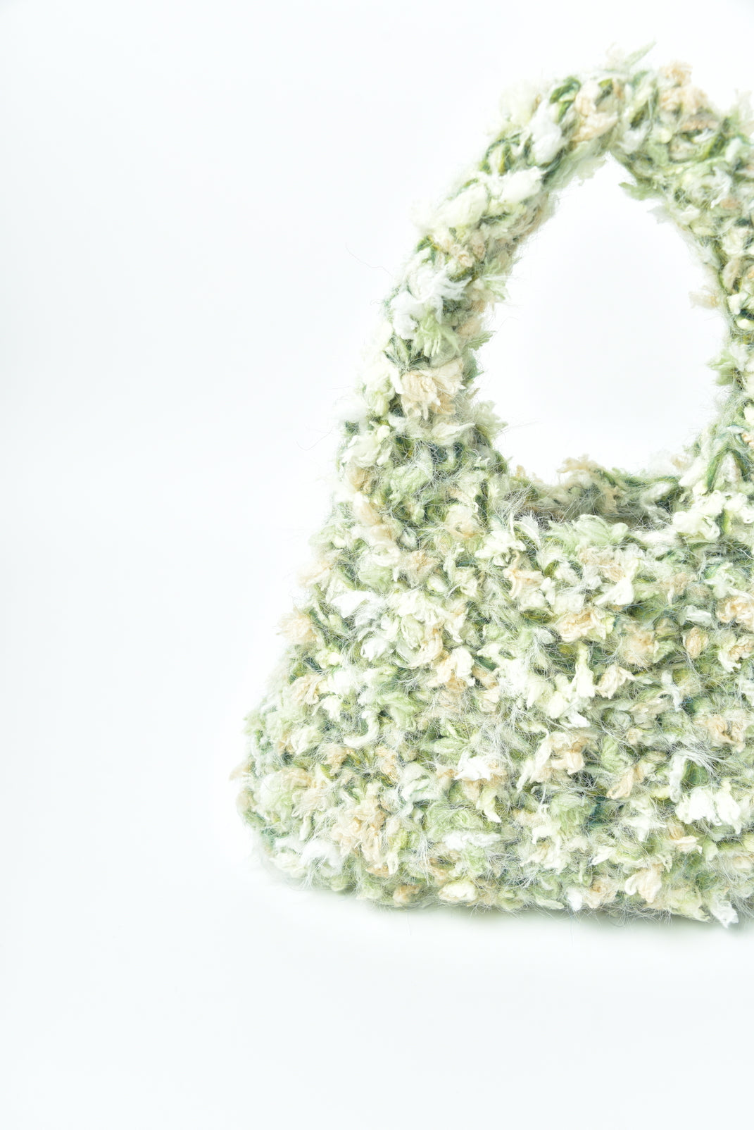 Handmade Meadow Mist crocheted hand bag