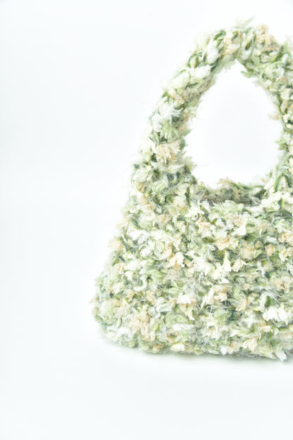 Handmade Meadow Mist crocheted hand bag