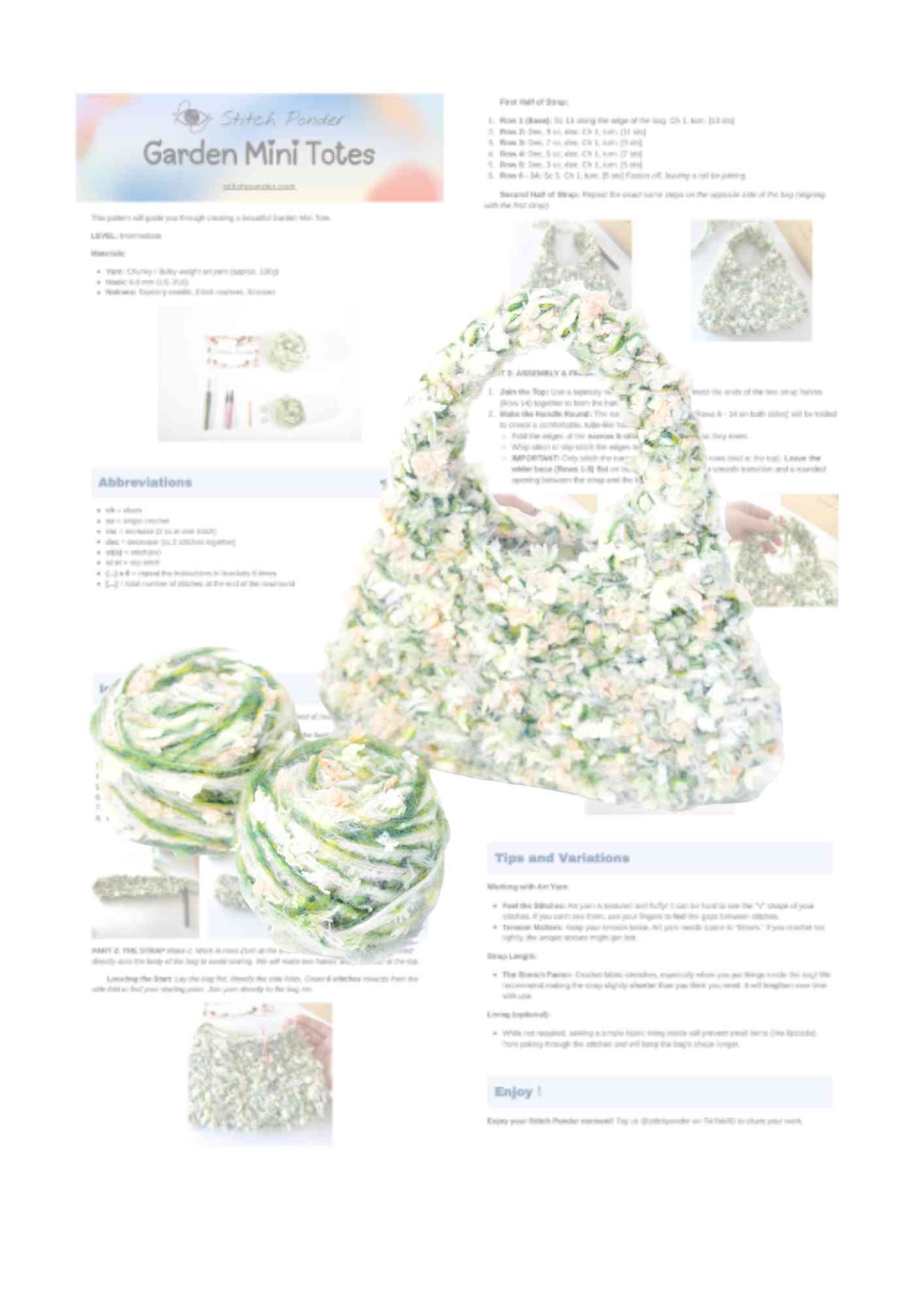 Garden Mini Tote crochet kit